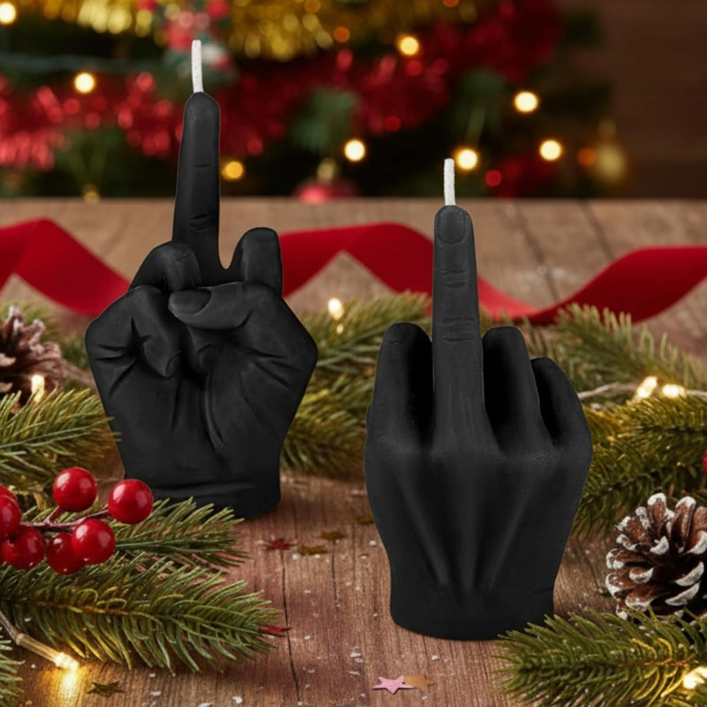 2 Pieces Small Middle Finger Aesthetic Candles Soy Wax Hand Shaped Candle Funky Room Decor Aesthetic Cool Trendy Modern Hippie Danish Room Decor