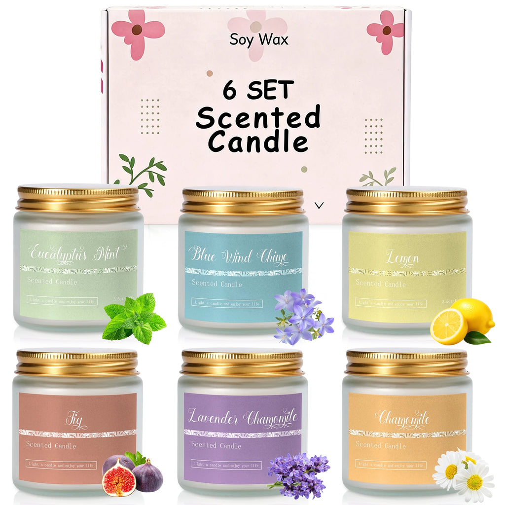 6 Pack Candles for Home Scented Aromatherapy Candle Gifts Set for Women, Lavender Candle, 300 Hour Long Lasting Candles, Stocking Stuffers, Birthday, Valentine, Christmas, Anniversary Present