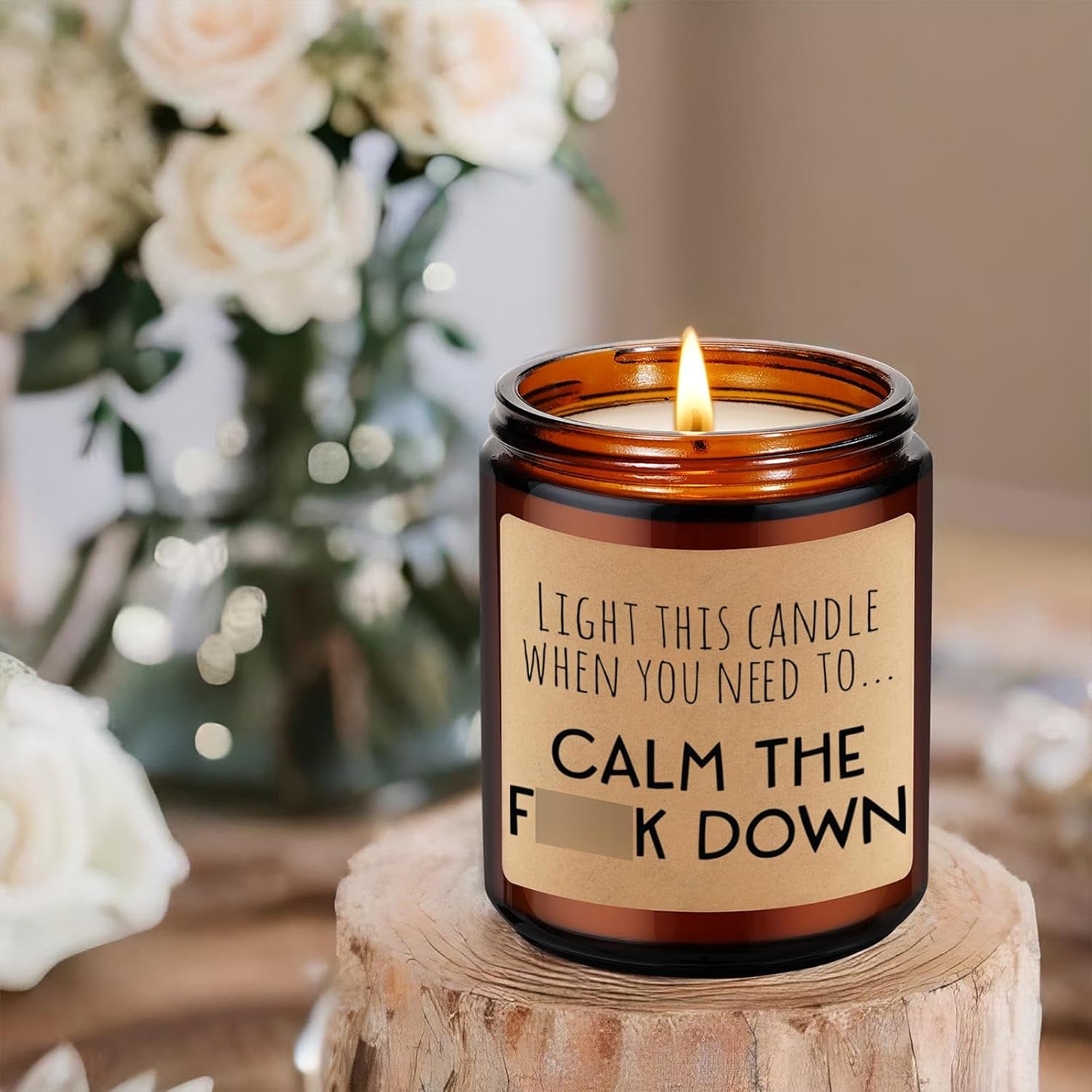Calming Candle, Stress Relief Gifts for Women, Relaxing Gifts for Men, People - Anxiety Relief Items - Fathers Day, Calm Down, Birthday Funny Aromatherapy Candles for Women Friend Coworker Mom