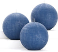 Set of 3 round Candles Ball 3 Inch - Royal Blue Spheres - Perfect as Wedding Decor and as Spheres for Home Decor - Long Burning Unscented Smokeless Dripless Navy Blue Candles