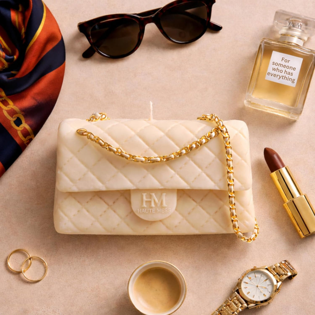 Handbag Candle in Giftbox - Haute Mess - Designer Gifts for Women - High End Luxury Candles for Women - Gift for Girlfriend - Luxury Gifts for Mom - Classy Bridal Shower Gift - Purse Candle