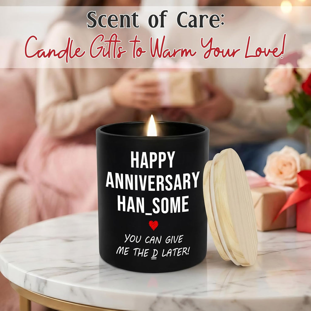 Funny Gifts for Him - Long Lasting Vanilla Lavender Scented Candle 10Oz - 1 Year 10 Year 30Th 50Th Anniversary Wedding Gifts for Men Husband Him Boyfriend from Her Girlfriend Wife