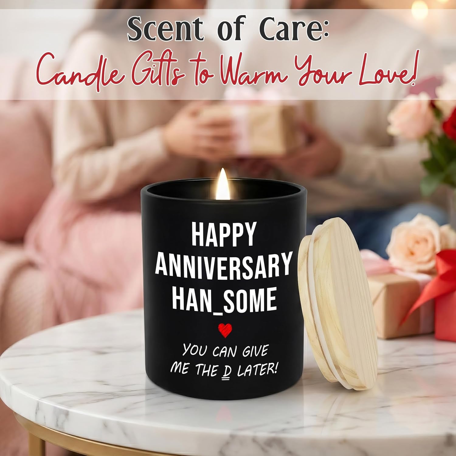 Funny Gifts for Him - Long Lasting Vanilla Lavender Scented Candle 10Oz - 1 Year 10 Year 30Th 50Th Anniversary Wedding Gifts for Men Husband Him Boyfriend from Her Girlfriend Wife
