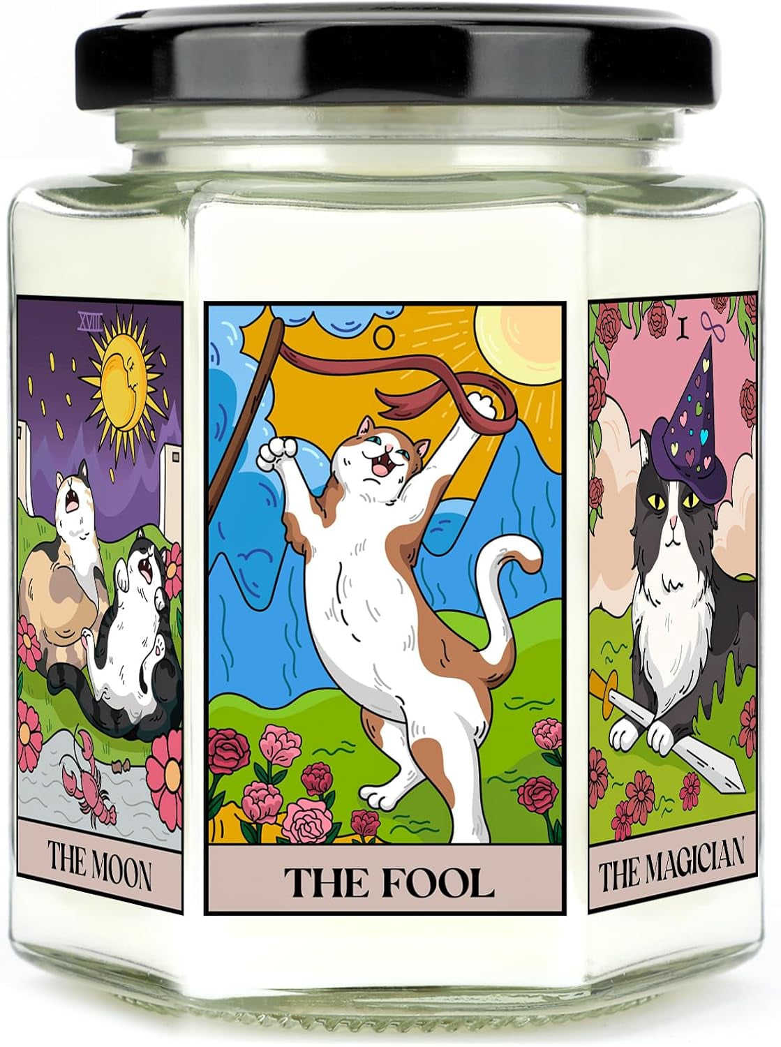 Gifts for Women-Best Friend Birthday Gift for Female-Astrology Gift for Friends-Witchy Gifts for Sister-Funny Candles for Her,Sister,Mom,Bff-Tarot Cat Lavender Candles-8Oz Candle Jars