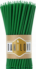 Thin Taper Beeswax Candles - Honey-Scented, Decorative Candles Ideal for Birthday Decoration or Church Prayers - Green Drip Free, Tall & Smokeless Pack of 50 Pcs, 6.4 X 0.22 Inch